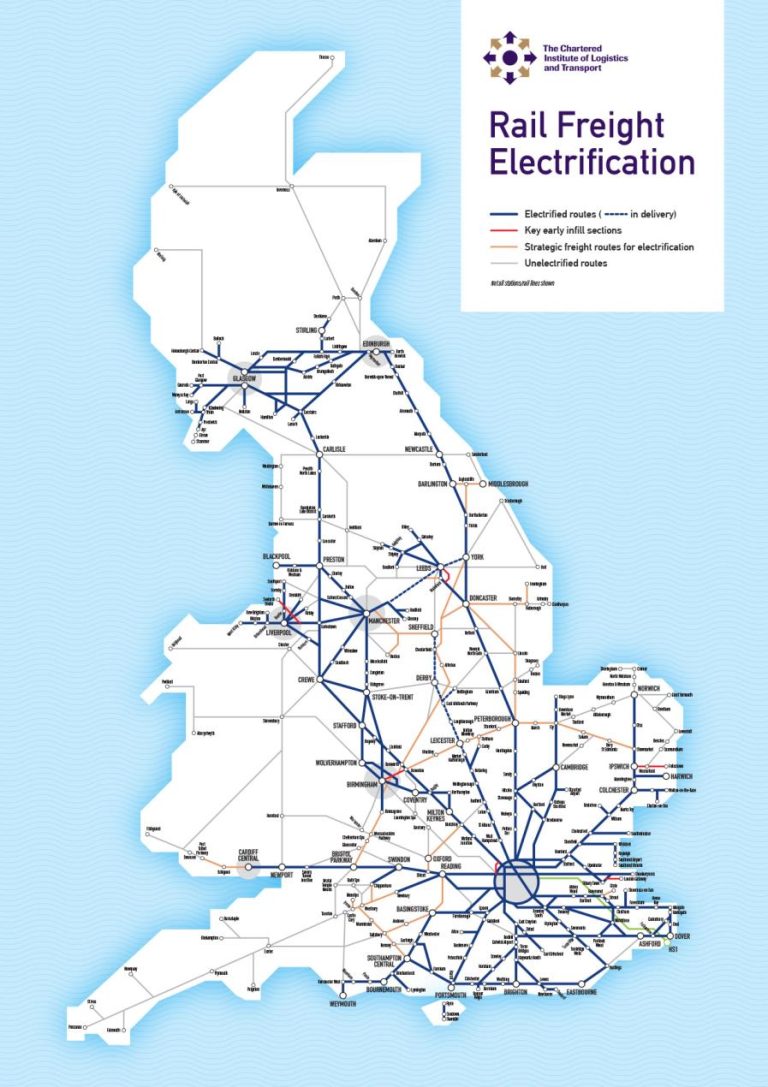 CILT Research Reveals Rail Electrification Possible for 95% of UK Freight Trains