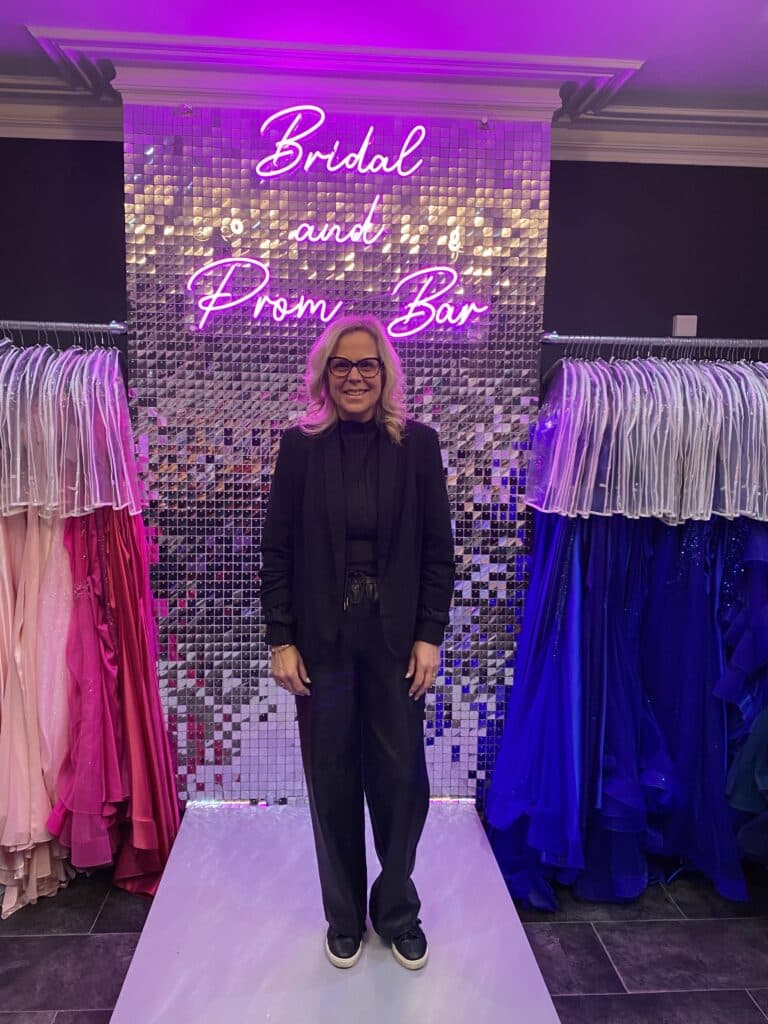 Lisa Groutage inside her Bridal and Prom Bar shop in Dorridge Solihull61 1